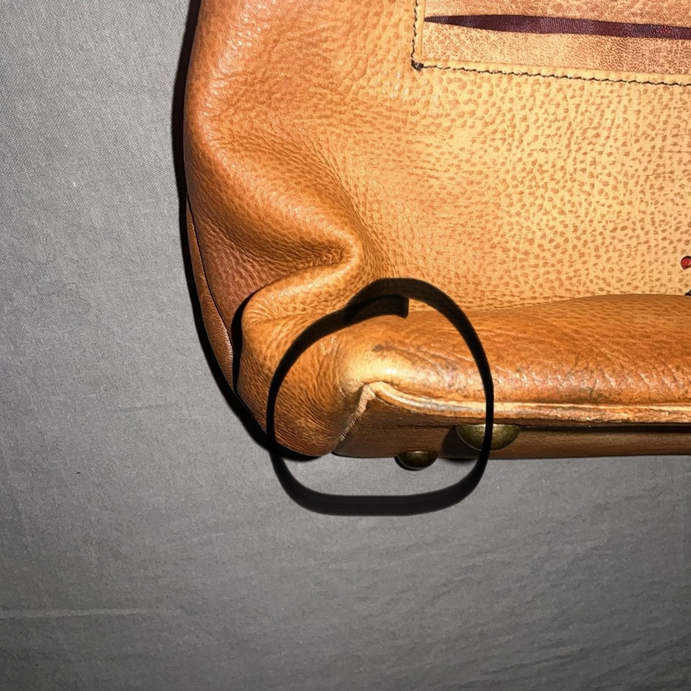 Anuschka Hand Painted Leather Satchel Bag Floral Art Purse Boho Hippie read - Picture 4 of 9